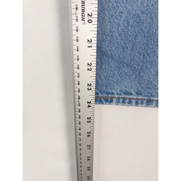 Levis 501 Jeans Womens 25x26 Light Wash Distressed High Rise Red Tab Straight - Picture 8 of 9